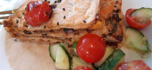 Vegan pancake cake with vegetables at TOET het Toetjesparadijs in Groningen