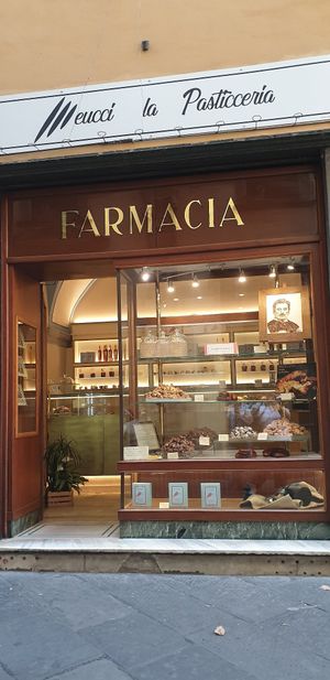 Store front at Meucci Pasticceria in Lucca