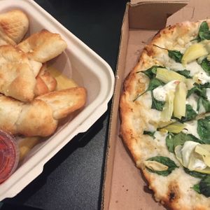Garlic knots and Iggy Popeye Pizza  at New Ethic in Rochester