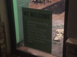Sign on door at New Ethic in Rochester