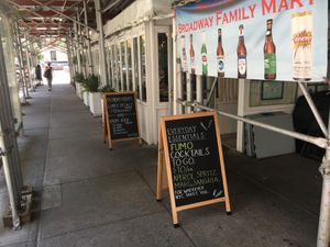 Placard in front at Fumo - Upper West in New York City