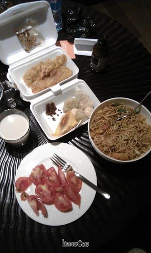 takeaways for our dinner at hotel that night...awesome! at Huai De Vegetarian Snack in Port Louis