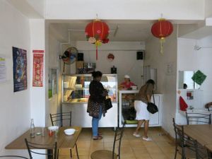 The counter. at Huai De Vegetarian Snack in Port Louis