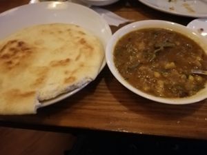 Vegetarian curry and vegan bread at Nepal Station in Nagoya