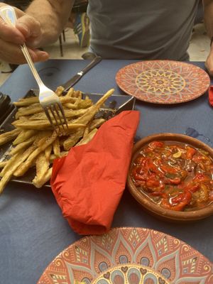 Eggplant and peppers  at D'ucles in Cordoba