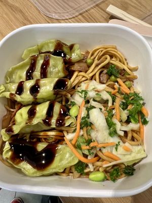 veg gyoza yakisoba bento  at LTN - Wasabi in Luton