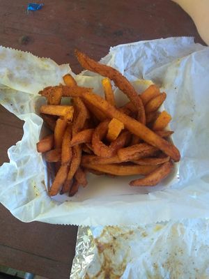 sweet potato fries  at Veggie Busters in Atlanta