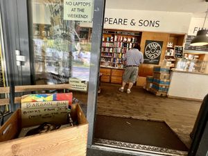 entrance  at Fine Bagels @ Shakespeare and Sons in Berlin