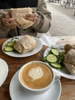   at Fine Bagels @ Shakespeare and Sons in Berlin