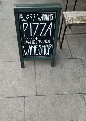   at Flat Earth Pizzas in East London