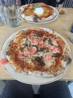   at Flat Earth Pizzas in East London