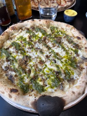 Mushroom pizza   at Flat Earth Pizzas in East London