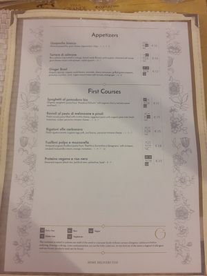 Menu 1 at Ginger - Pantheon in Rome