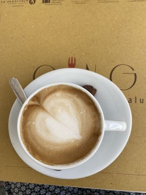 vegan cappuccino💟 with soy milk (they also have almond) at Ginger - Pantheon in Rome