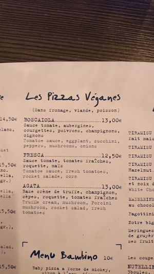 Vegan options at Joia By Pizzeria Des Moulins in Chamonix-mont-blanc