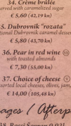 Dessert at Dalmatino in Dubrovnik