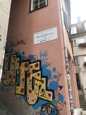 Sign of the Restaurant  at Mauganeschtle in Tubingen