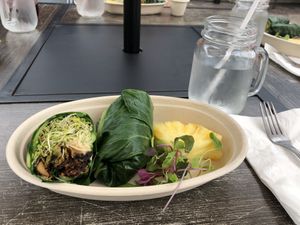 Sweet & smoky collard wrap at Journey Cafe in Kailua Kona