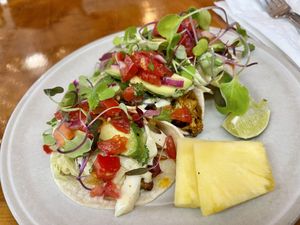 Jackfruit tacos  at Journey Cafe in Kailua Kona