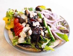 Jackfruit Mediterranean Pita at Journey Cafe in Kailua Kona