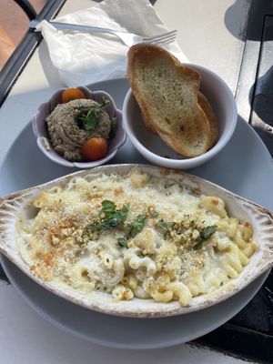 Baked mac with hummus  at Journey Cafe in Kailua Kona