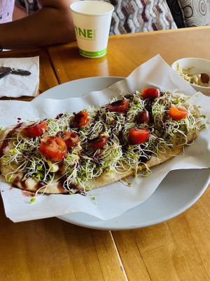 Avocado flatbread  at Journey Cafe in Kailua Kona