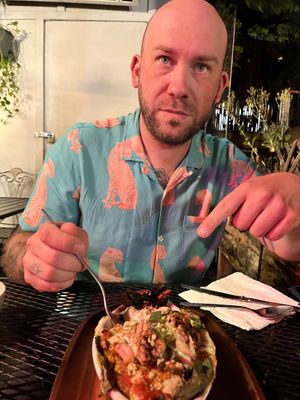 Lava Pasta!  at Journey Cafe in Kailua Kona