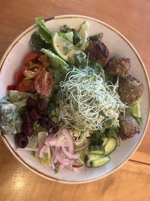 Falafel salad.    Not heavy at all great combination   at Journey Cafe in Kailua Kona