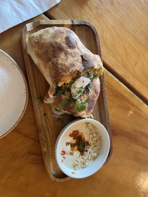 Breakfast wrap.  Very flavorful   at Journey Cafe in Kailua Kona