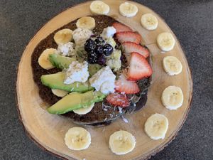 Sweet potato pancakes 10/10!! at Journey Cafe in Kailua Kona