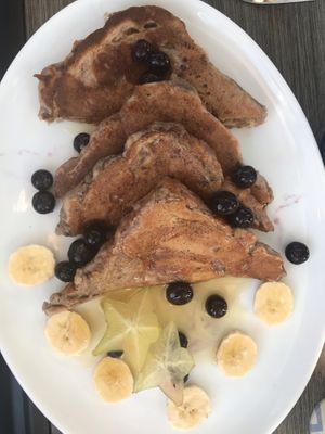 French toast with fruit  at Journey Cafe in Kailua Kona
