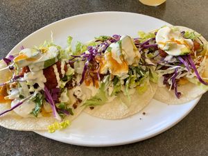 Fajita tacos 🌮  at Journey Cafe in Kailua Kona