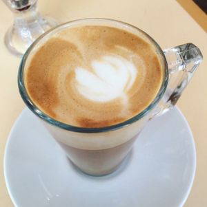 excellent soy latte at VBites in Brighton