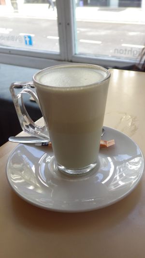 Green Matcha latte  at VBites in Brighton
