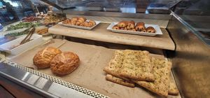 Fresh bread and vegan croissants at Larry's Market in North Vancouver