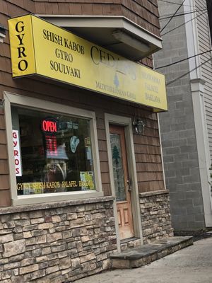 Store front at Cedar's Mediterranean Grill in Stroudsburg