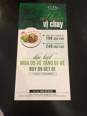 Prices on 16/12/2018 at Co Noi - Bong Sen Hotel in Ho Chi Minh City