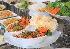 Mixed vegan salad, mini pancake, vegan rolls, ...    at Co Noi - Bong Sen Hotel in Ho Chi Minh City