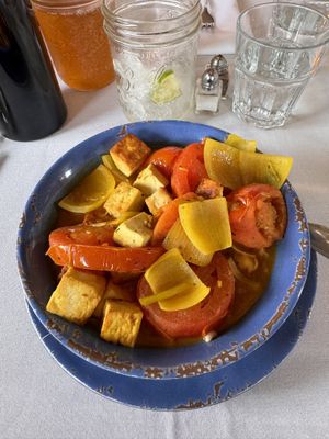 Moroccan stew with soy smoked tofu   at Blue Bird Bistro in Kansas City