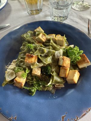 Thane’s pasta w tofu  at Blue Bird Bistro in Kansas City