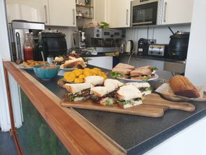 Food counter at Lovage Project in South West London
