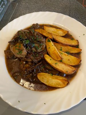 chefs special, seitan steak  at Landia in Vienna