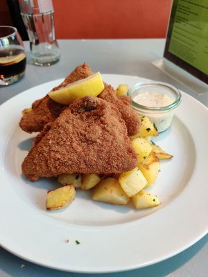 Seitan schnitzel at Landia in Vienna