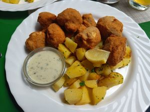 Mushrooms with potatoes and sauce tartare at Landia in Vienna