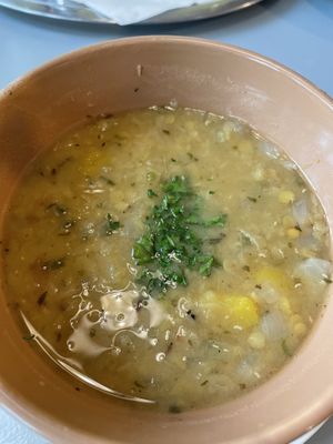 Soup of the day (lentils, potato)  at Landia in Vienna