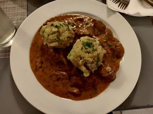 Pilzrahmgulasch  at Landia in Vienna