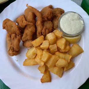 Gebackene Austernpilze (fried oyster mushrooms) (14,20€) at Landia in Vienna