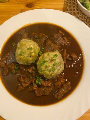 gulasch mit semmelknodel at Landia in Vienna