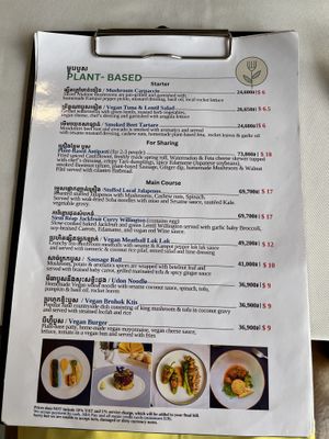Vegan menu   at JOMNO Modern Khmer Cuisine  in Siem Reap