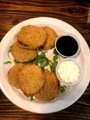Fried green tomatoes  at The Troll Tavern in Helen